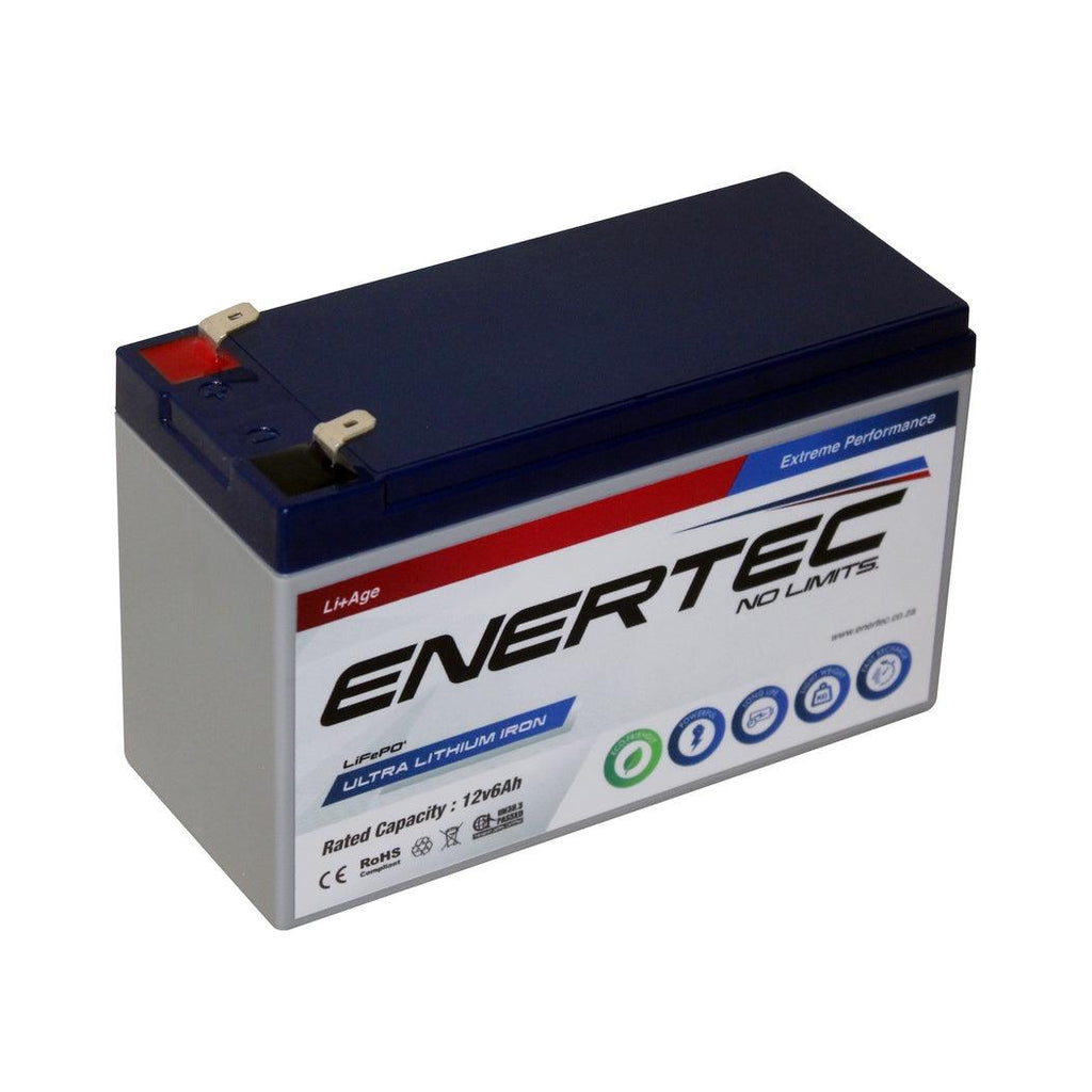 Enertec 12V 6Ah Lithium-Ion Battery for Household and Security Systems - Global Batteries SA
