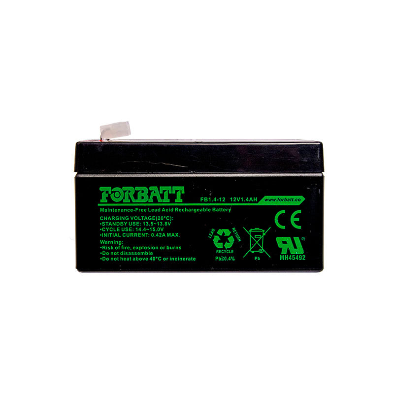 Forbatt 12V 1.4Ah AGM VRLA Battery | UPS, Security, Medical Equipment | 18BAT-12V1/4-FBC
