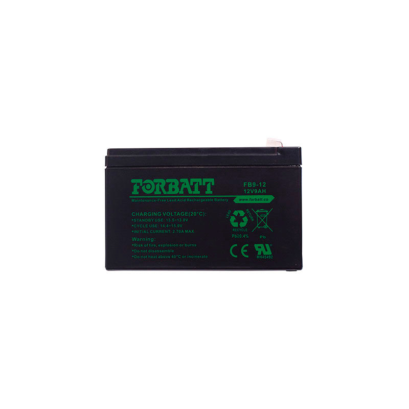 Forbatt 12V 9Ah AGM VRLA Battery | UPS, Security, Medical Equipment | 18BAT-12V9-FBC