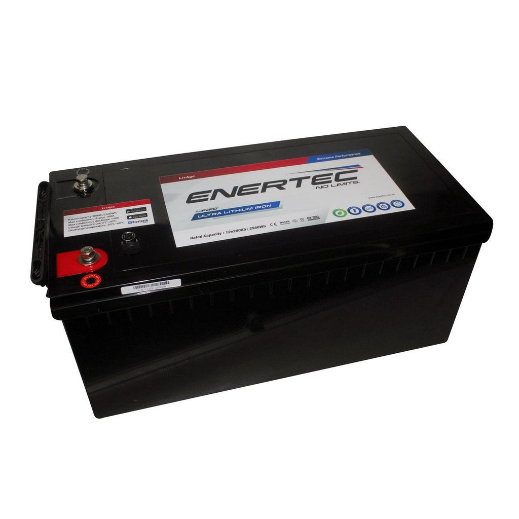 Enertec 12V 200Ah Lithium-Ion Battery for Marine, Leisure, Industrial, Golf Carts, and EV Applications - Global Batteries SA