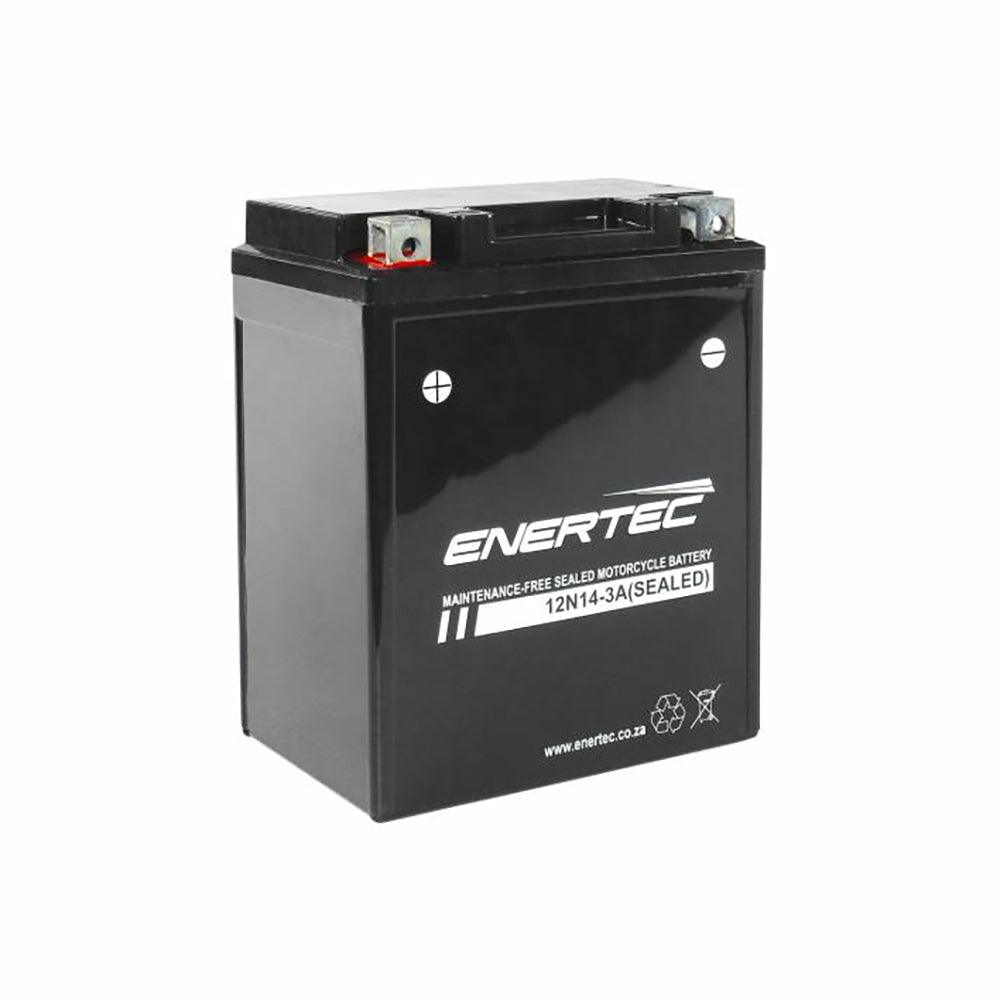 Enertec 12N14-3A 12v 14Ah AGM Motorcycle Battery - Global Batteries SA