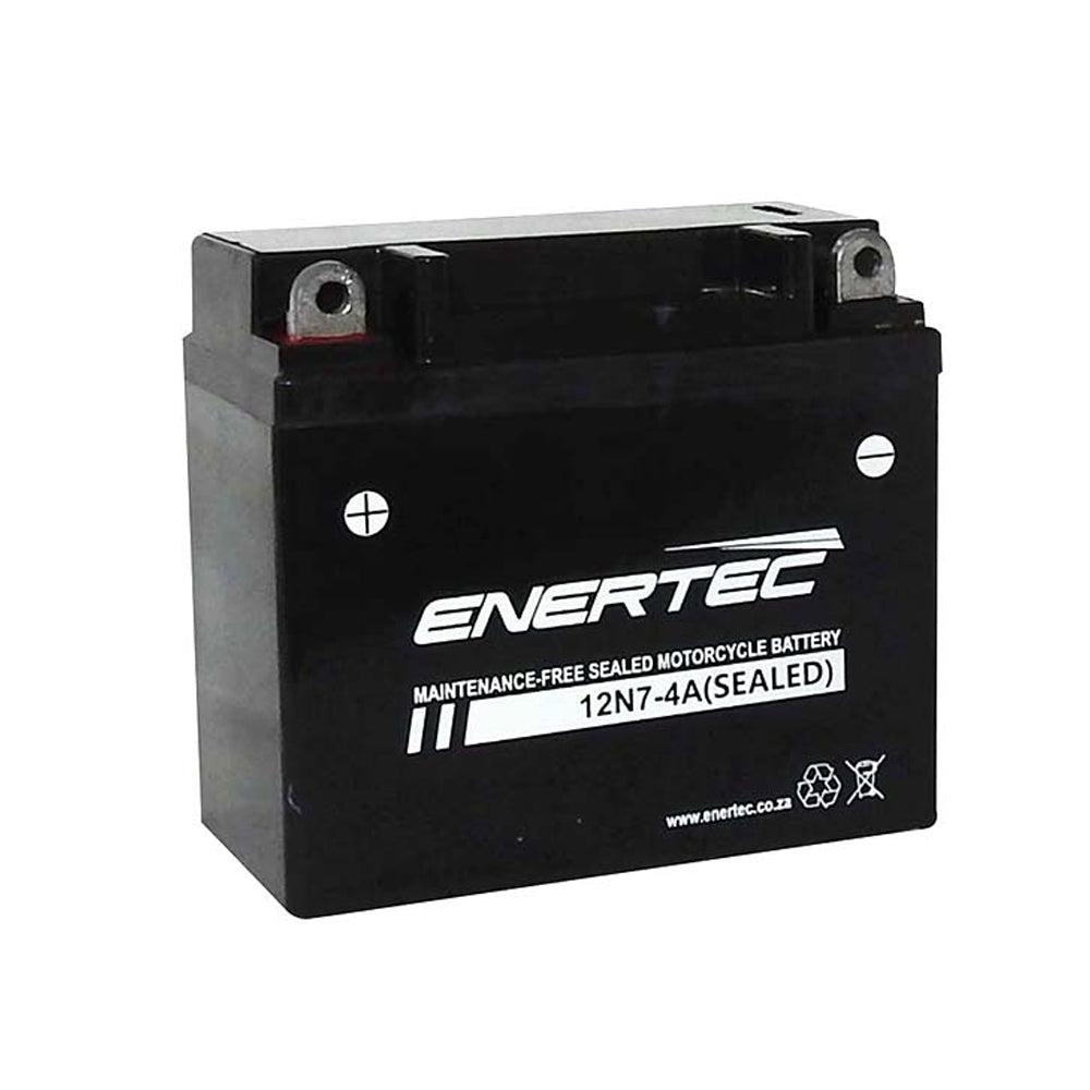 Enertec 12N7-4A 12v 6.5Ah AGM Motorcycle Battery - Global Batteries SA