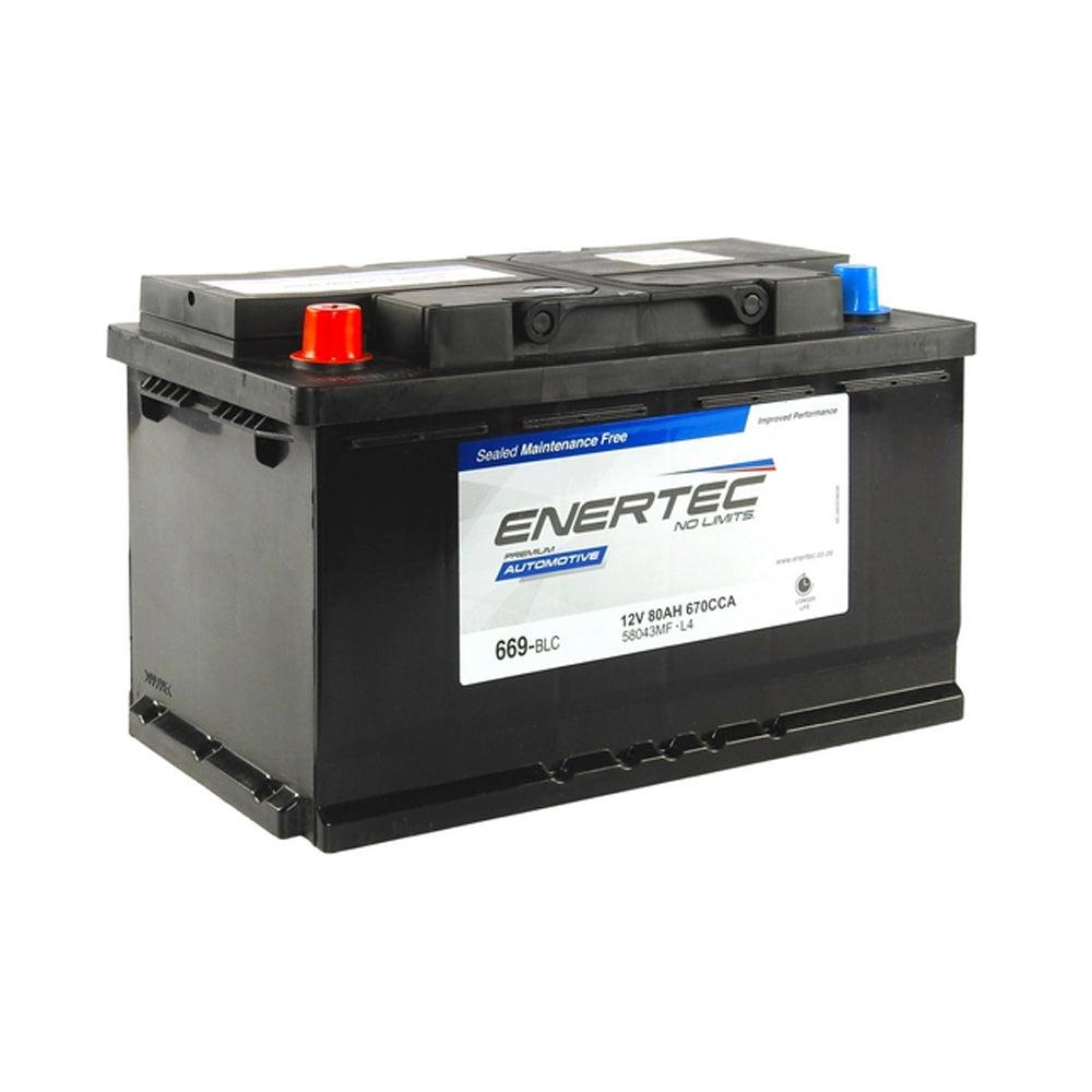 Enertec 669 12V 80Ah 670CCA Lead Acid Car Battery - Global Batteries SA