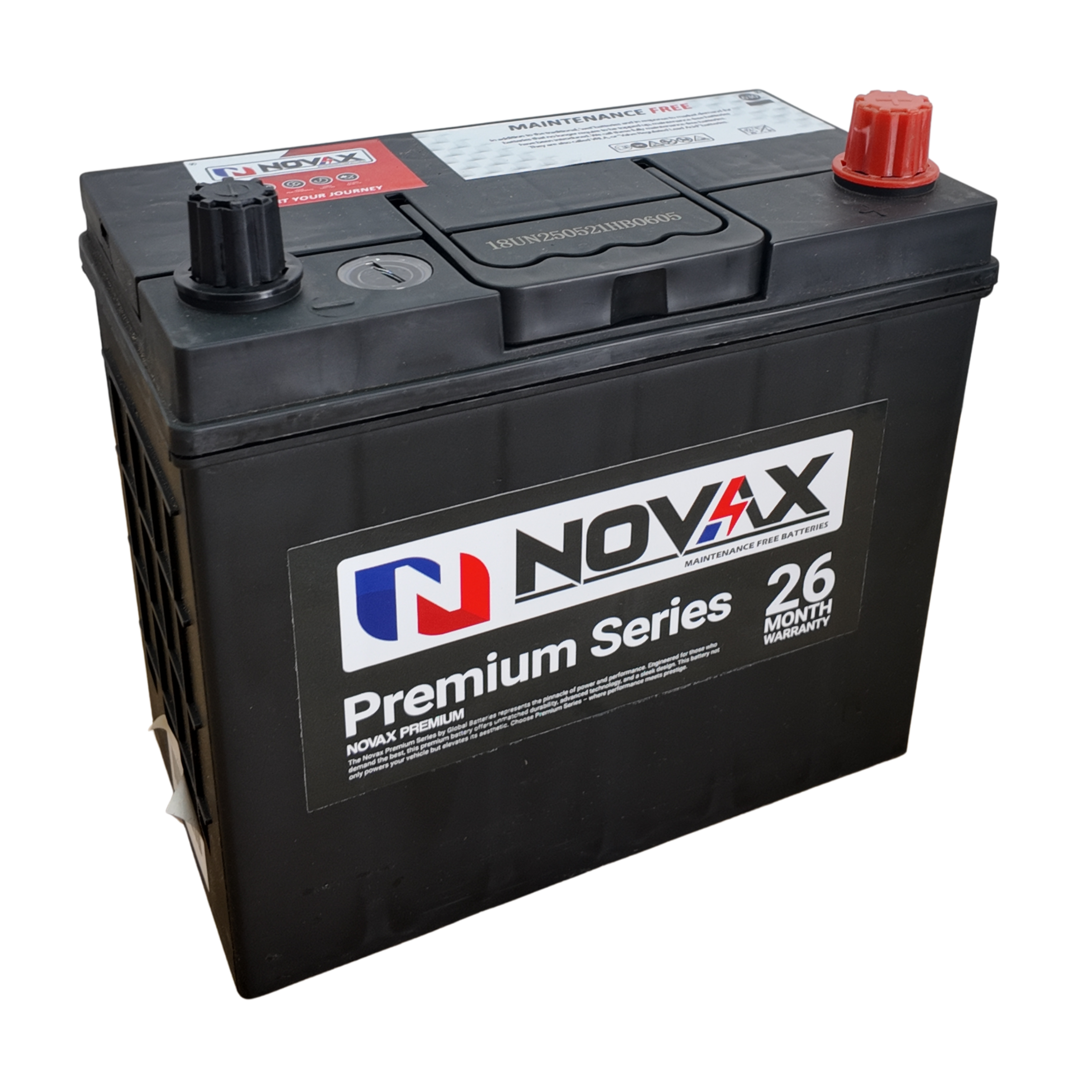 Novax Premium 630 Automotive Battery | 12V 36Ah 275CCA | Maintenance-Free 26 Month Warranty