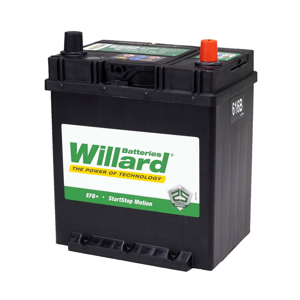 Willard 616 12v 35Ah 280CCA Lead Acid Car Battery - Global Batteries SA