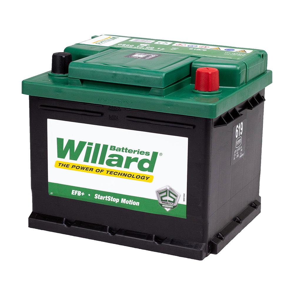 Willard 619 12v 43Ah 325CCA Lead Acid Car Battery - Global Batteries SA