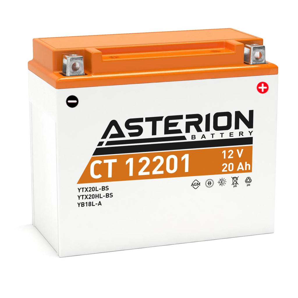 Asterion CT 12201 YTX20L-BS AGM Motorcycle Battery - Global Batteries SA